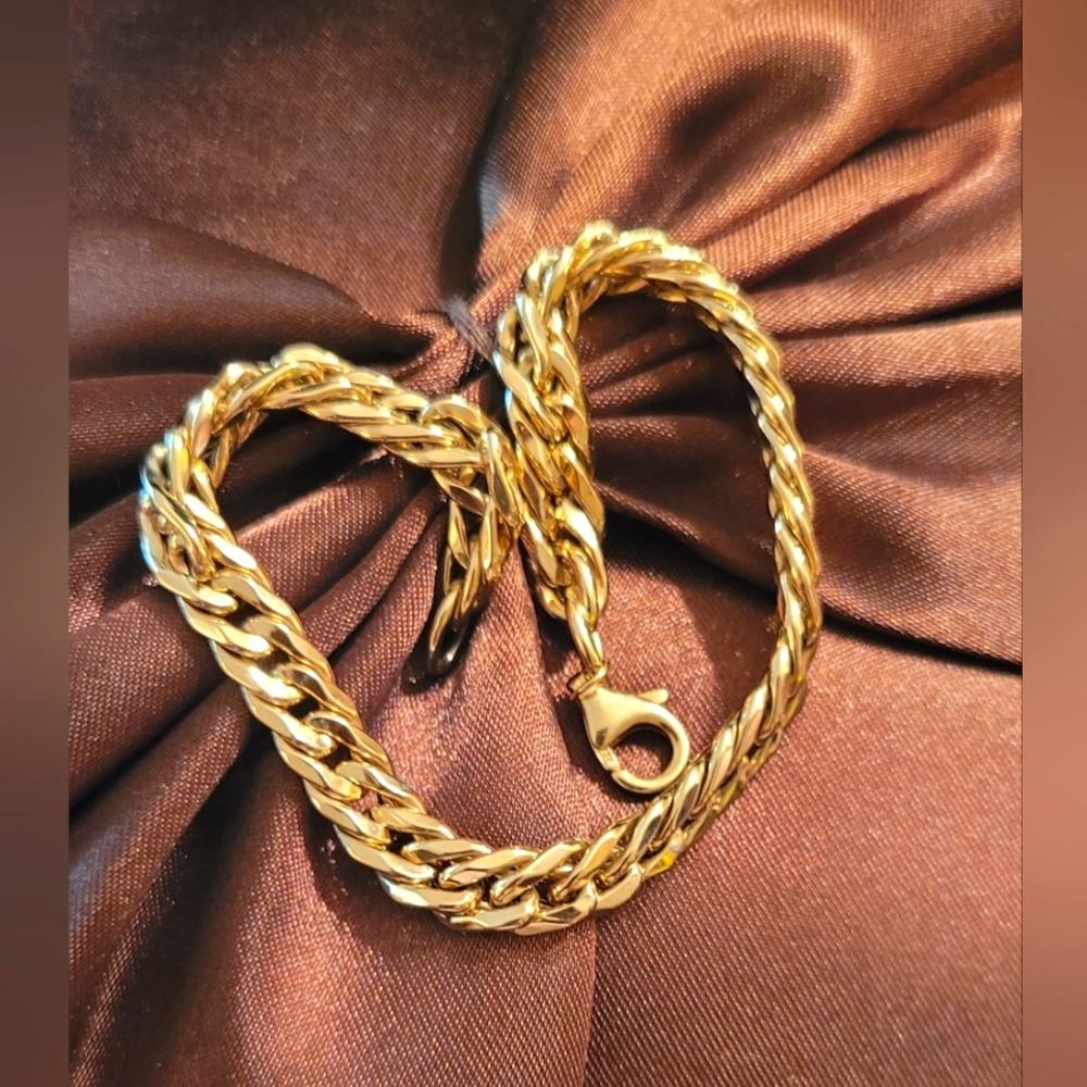 14KT YELLOW GOLD CUBAN BRACELET - Picture 1 of 9